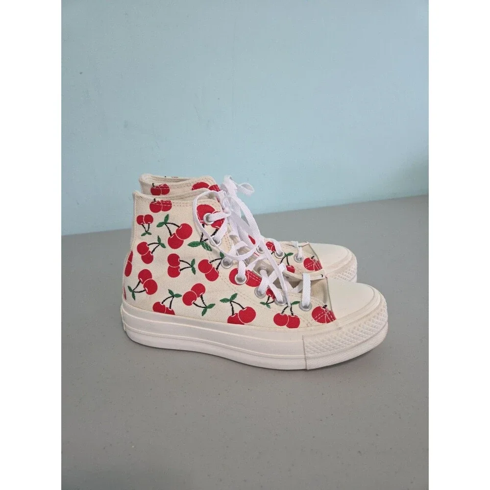 Converse Chuck Taylor All Star Lift Platform Cherries Women's 6 shoes sneakers